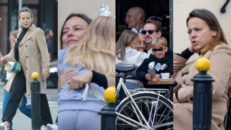 Anna Mucha i Jakub Wons w kawiarni z dziećmi