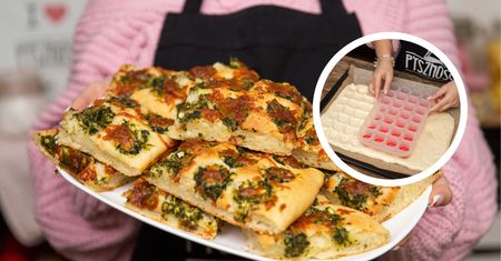 Ułóż na cieście drożdżowym foremkę do lodu. Po wizycie w piekarniku podasz przekąskę dużo lepszą od pizzy