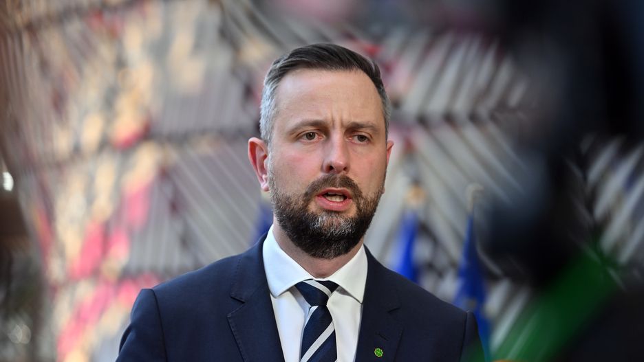BRUSSELS, BELGIUM - MAY 20: Polish Defense Minister Wladyslaw Kosiniak-Kamysz speaks to the press ahead of the EU Defence Ministers meeting in Brussels, Belgium on May 20, 2025. (Photo by Dursun Aydemir/Anadolu via Getty Images)