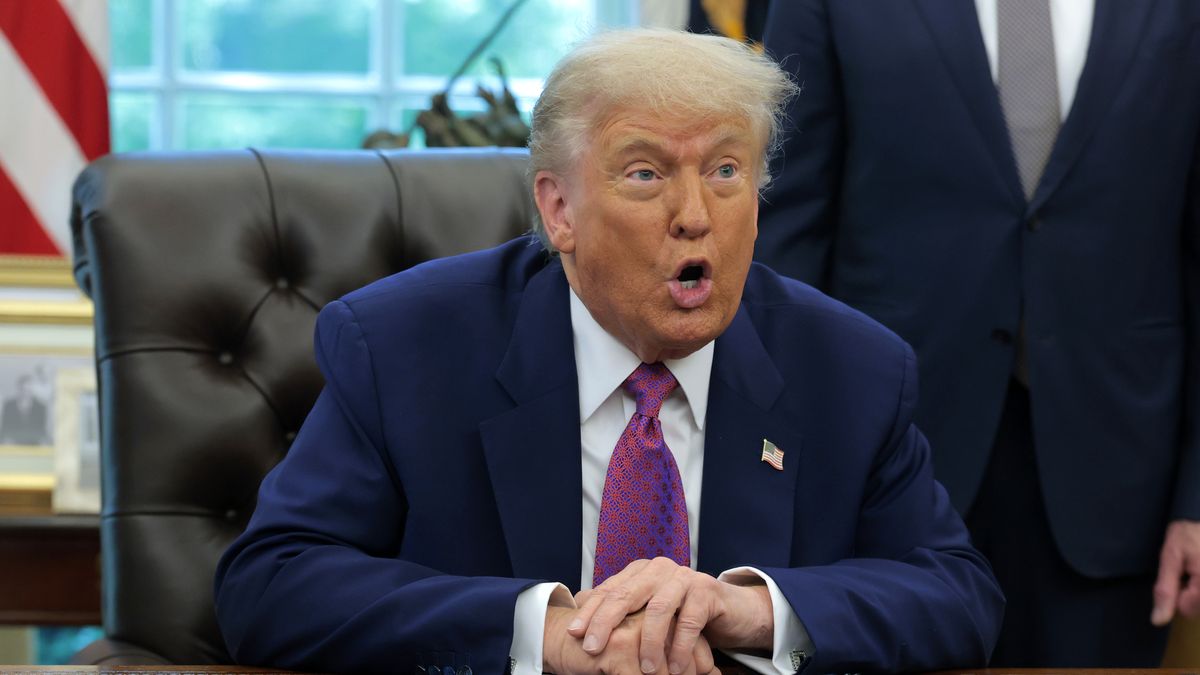 WASHINGTON, DC - JUNE 10: U.S. President Donald Trump delivers remarks on natural disaster preparedness in the Oval Office at the White House on June 10, 2025 in Washington, DC. Trump said he wants to eliminate the Federal Emergency Management Agency (FEMA) and return its function to the state level. (Photo by Anna Moneymaker/Getty Images)