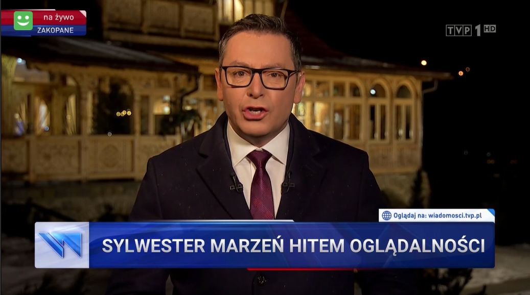 "Sylwester Marzeń" był tematem nr jeden w noworocznym wydaniu "Wiadomości" TVP