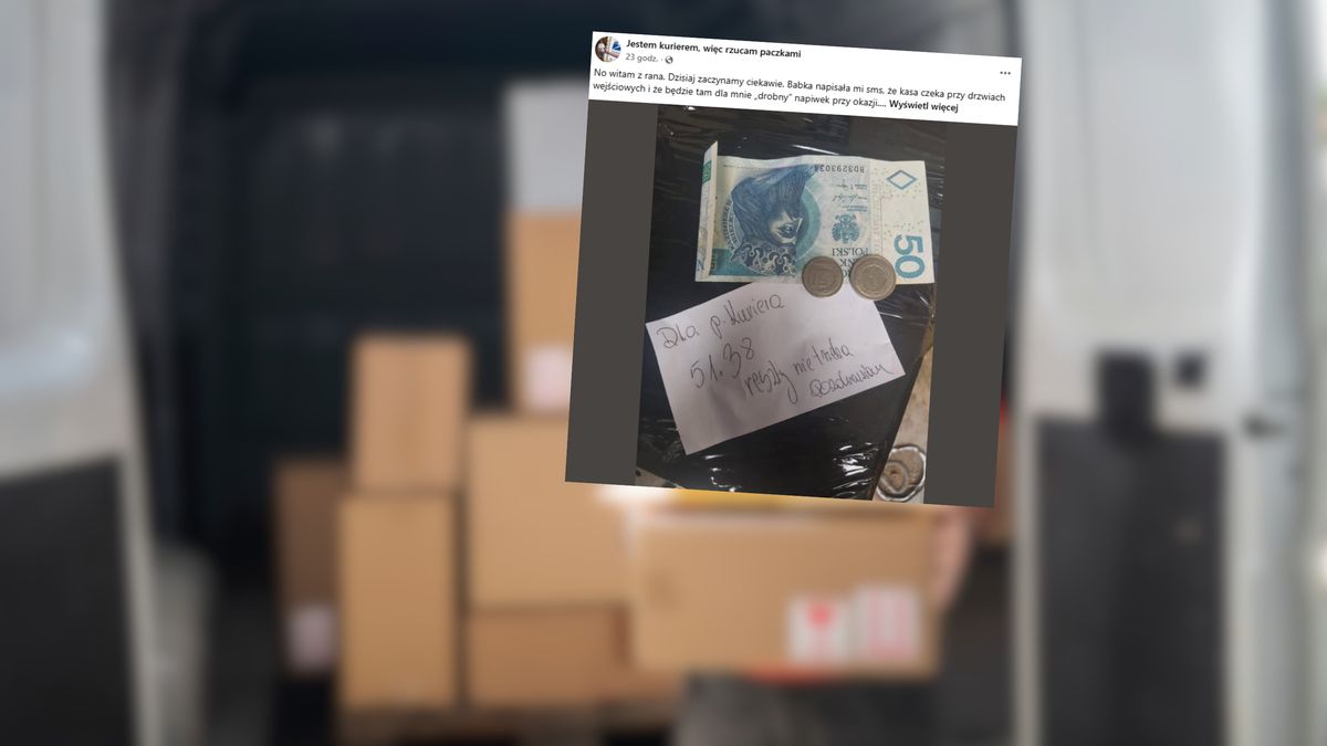 Kurier pokazał, jaki napiwek dostał.