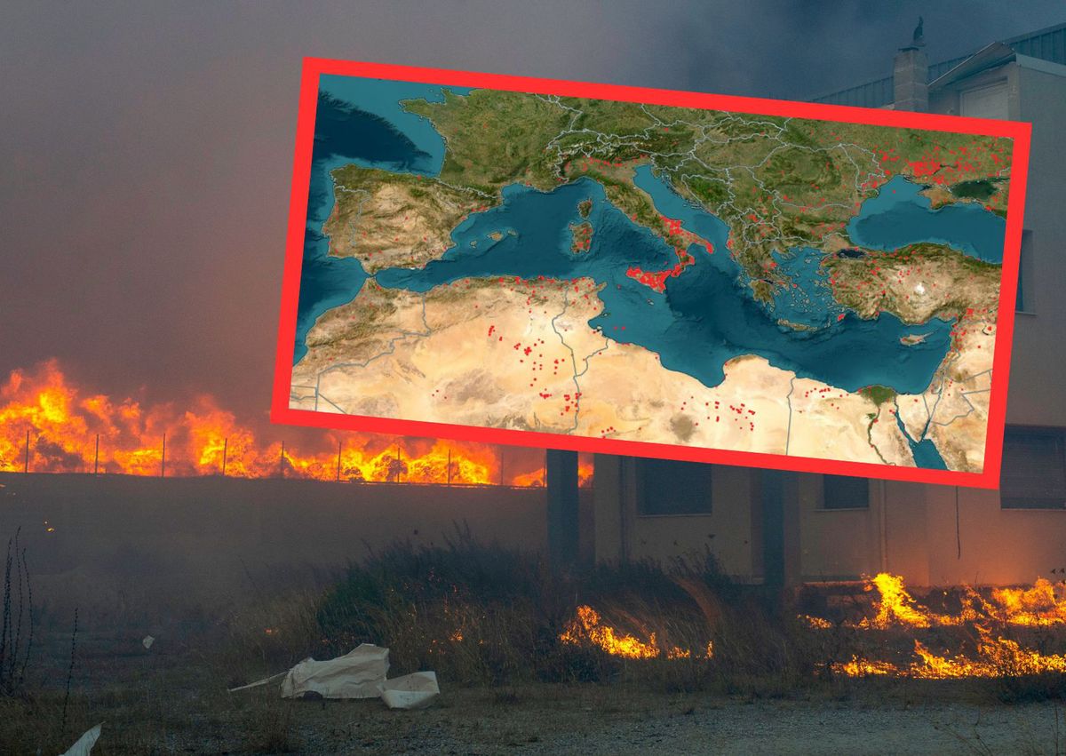 Pożary w Europie. Mapa 2023. Ogień w kolejnych państwach