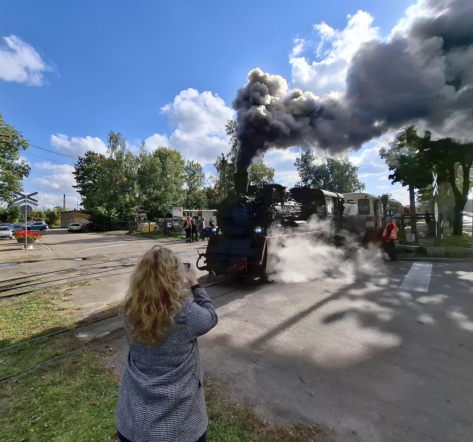 Przejazd zabytkowym parowozem wąskotorowym Px48 po linii Żuławskiej Kolei Dojazdowej, ze stacji w Nowym Dworze Gdańskim