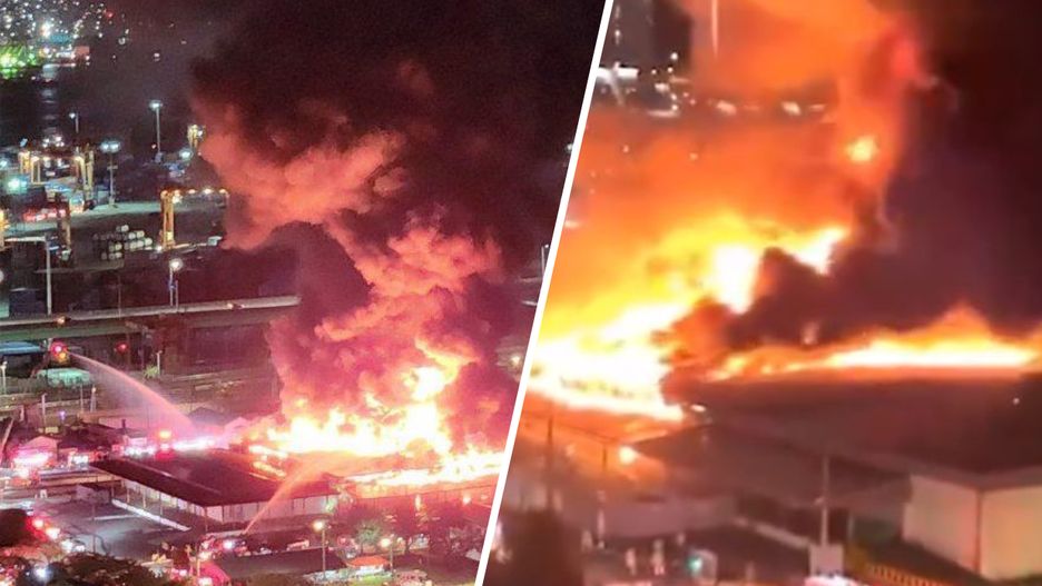 Pożar magazynu US Army w Busan