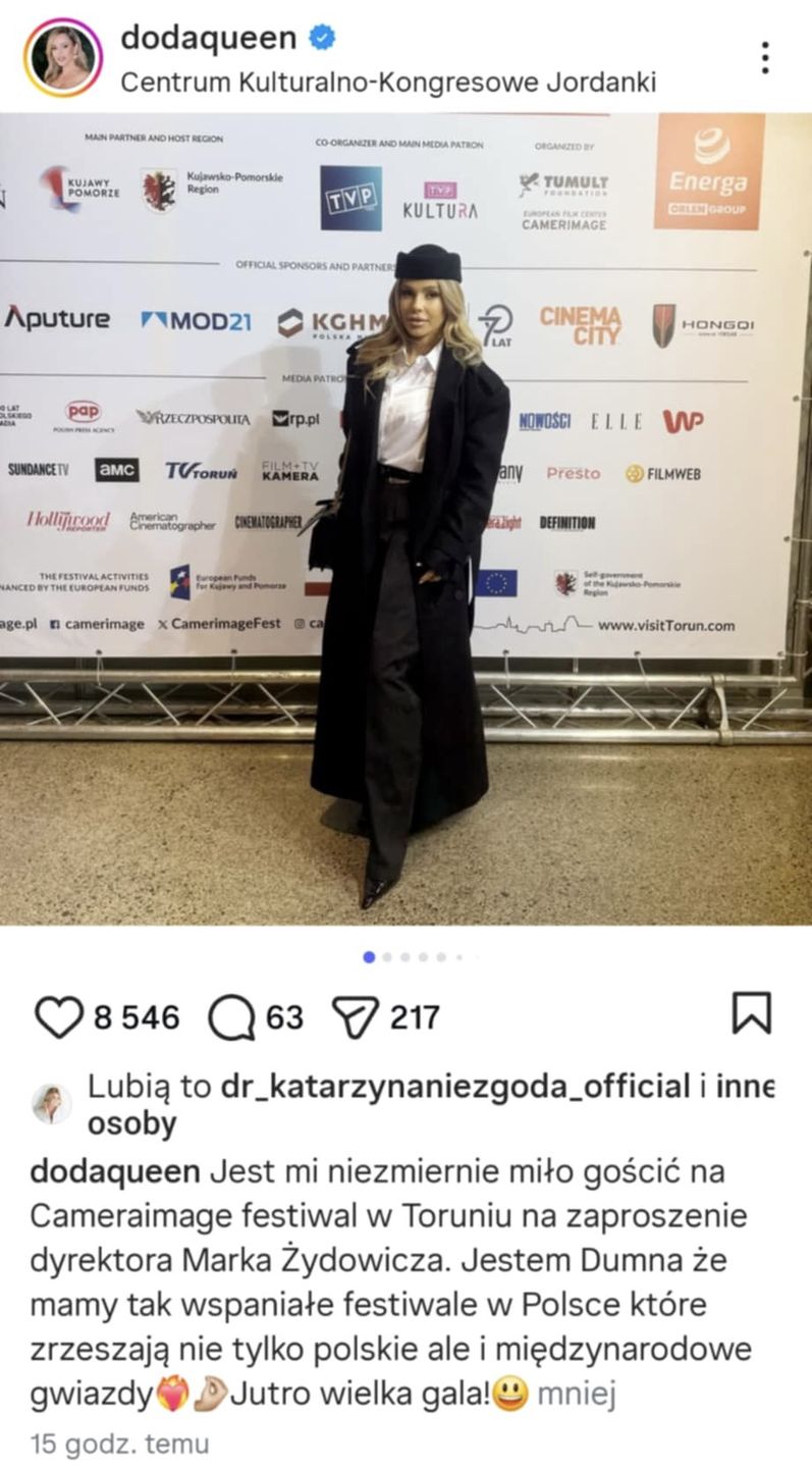Doda na Festiwalu Camerimage w Toruniu