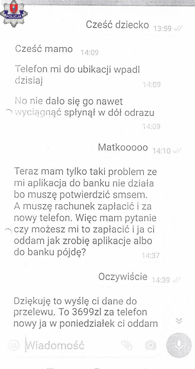 Oszustwo rozmowa sms
