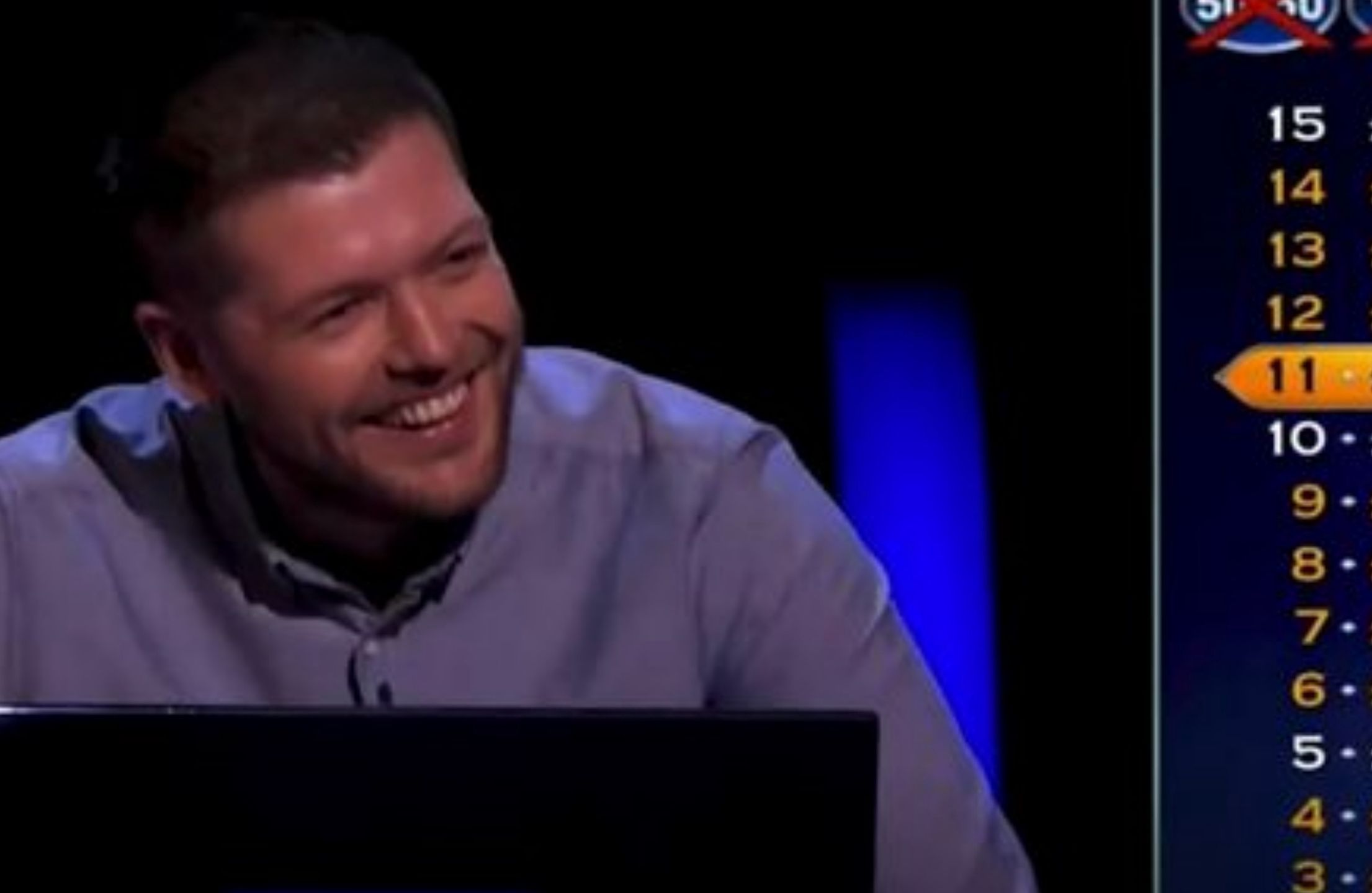 Kadr z brytyjskiego programu "Milionerzy" 