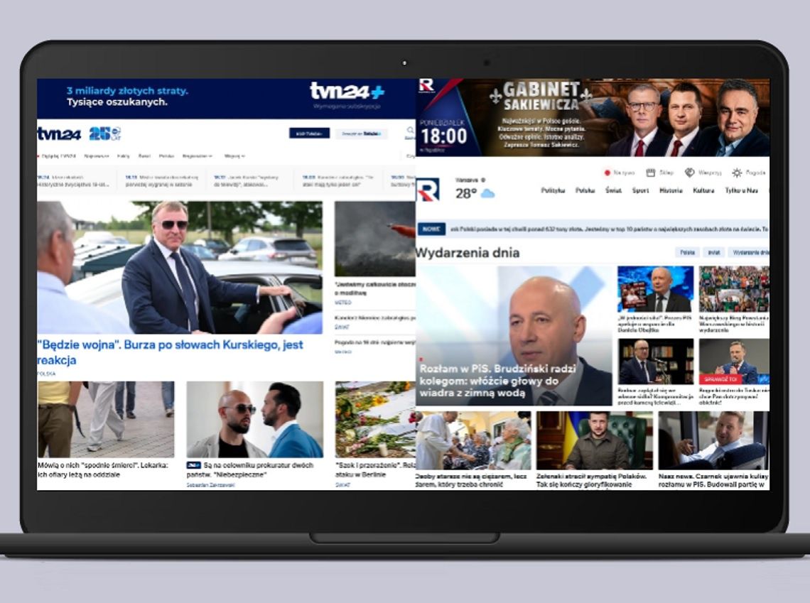 Portale Polsat News i TVP Info ze wzrostami. Pół godziny dłużej w witrynie Republiki