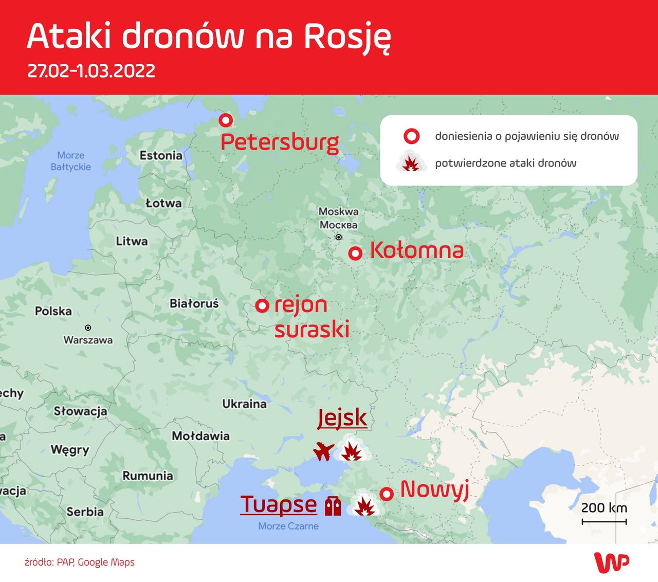 Ataki dronów na Rosję