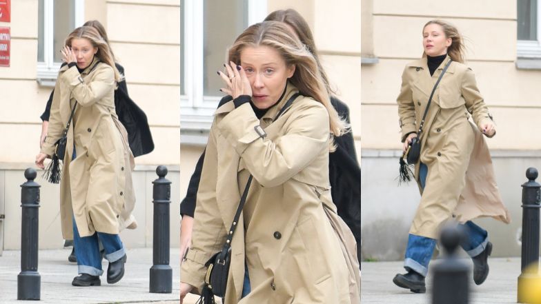 Katarzyna Warnke spaceruje po Warszawie