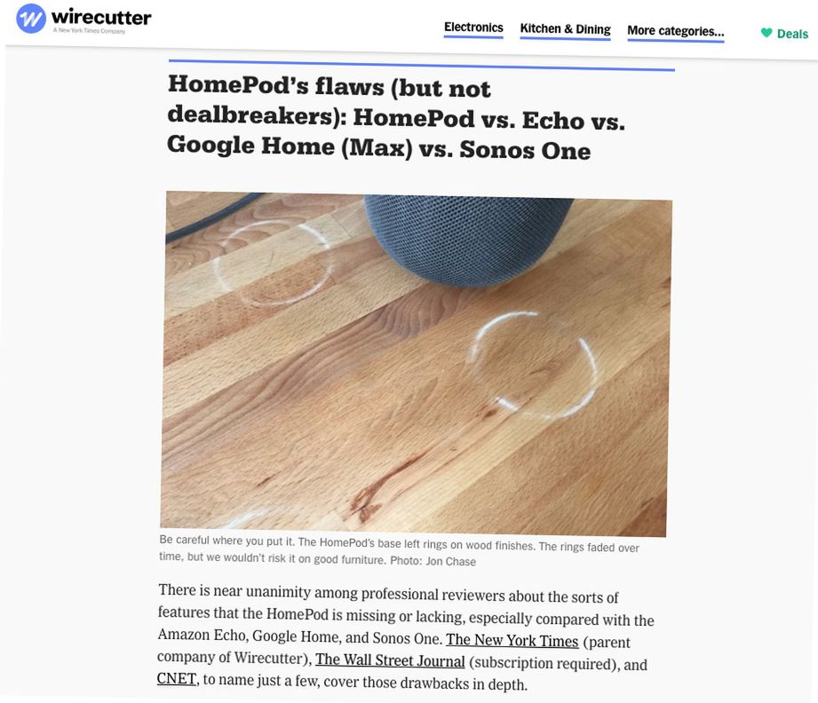 HomePod: jak to jest z tym "niszczeniem mebli"? 2