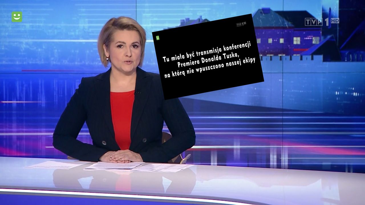 "Wiadomości" pokazywały czarne plansze z dosadnym tłumaczeniem
