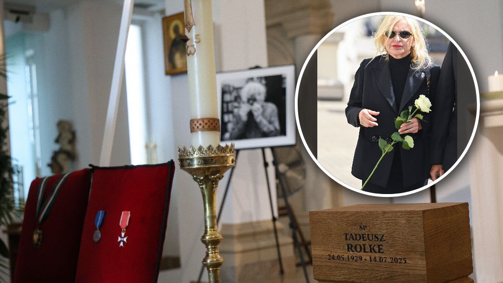 Monika Olejnik na pogrzebie Tadeusza Rolke
