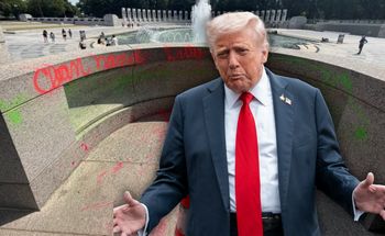 Mydło i spray na pomniku II wojny. Trump pisze o "zwierzętach"