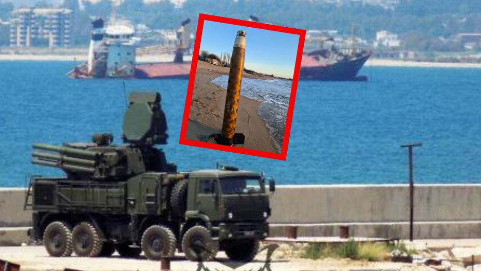 Rakieta z systemu Pancyr znaleziona na plaży 