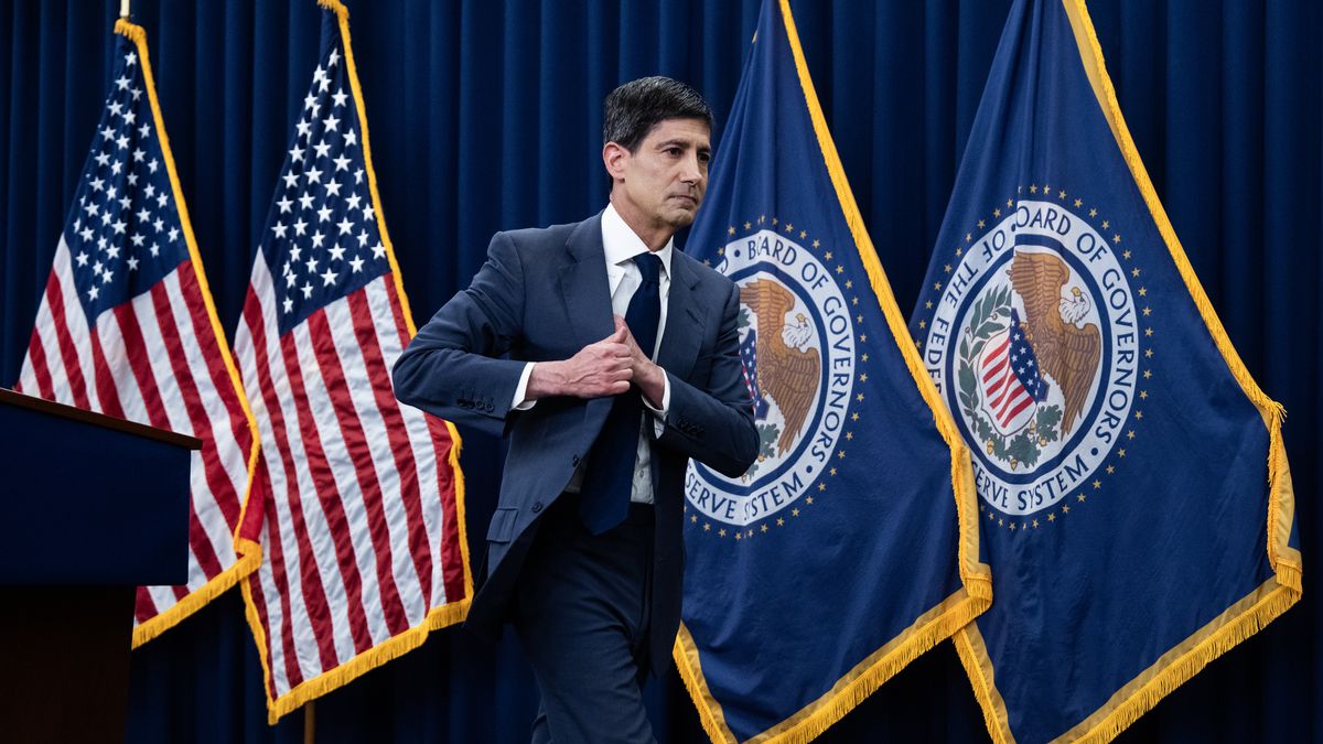UNITED STATES - JUNE 17: Federal Reserve Chairman Kevin Warsh concludes a news conference after a meeting of the Federal Open Market Committee on Wednesday, June 17, 2026. Warsh announced interest rates would remain unchanged. (Tom Williams/CQ-Roll Call, Inc via Getty Images)