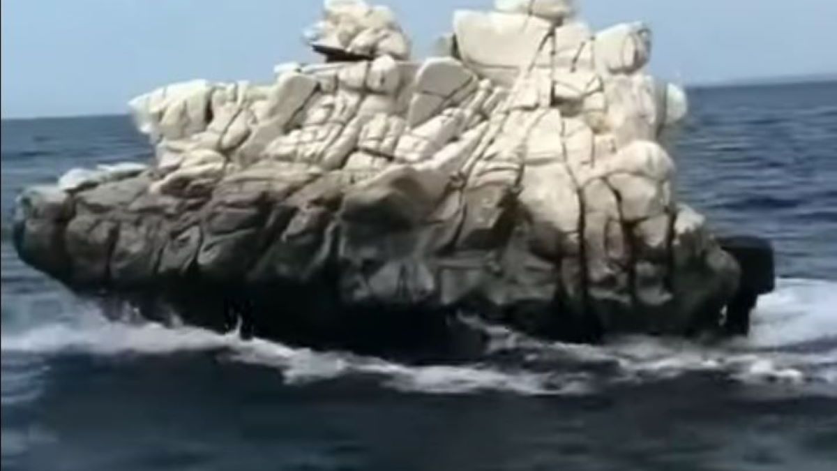 Łódź w kształcie skały. Stworzył ją francuski artysta 1