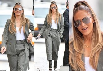 Młodzieżowa Jennifer Lopez z fryzurą "na Arianę Grande" zmierza na wywiad