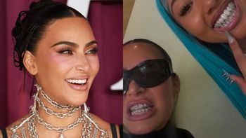 Kim Kardashian pozazdrościła córce i też założyła SREBRNE ZĘBY. Widać, że chce być "cool mamą"? (FOTO)