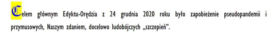 Fragment orędzia Króla na rok 2023