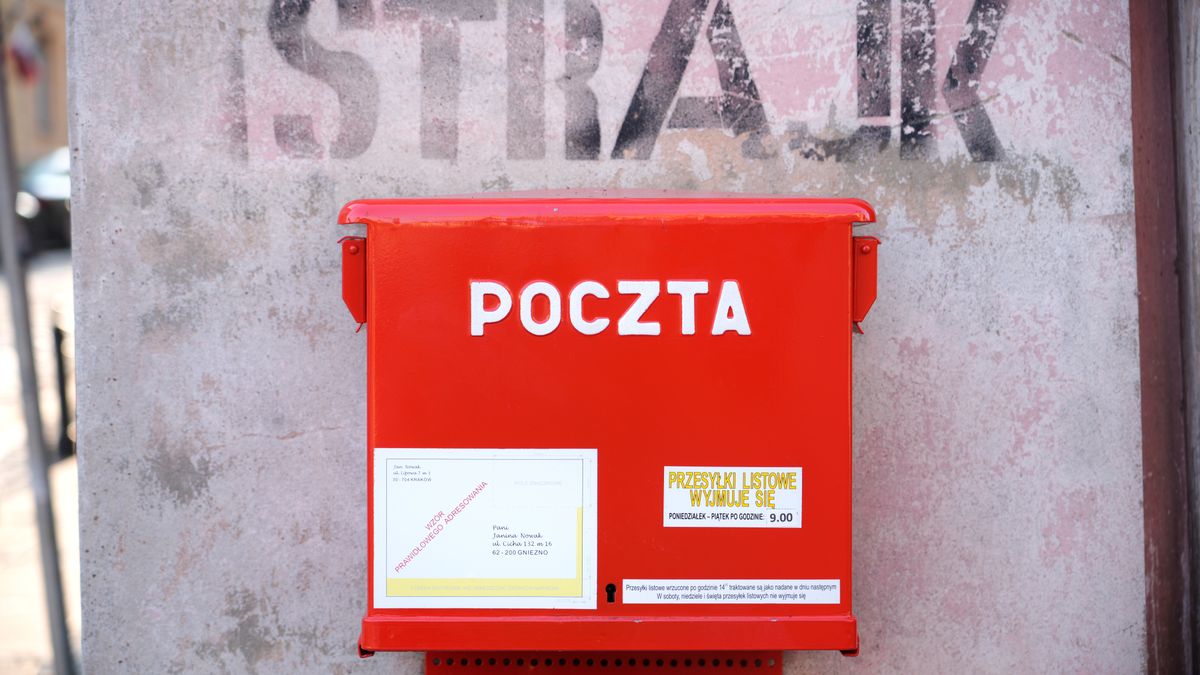 A post office box belonging to Poczta Polska is seen in Warsaw, Poland on 02 September, 2024. (Photo by Jaap Arriens/NurPhoto via Getty Images)