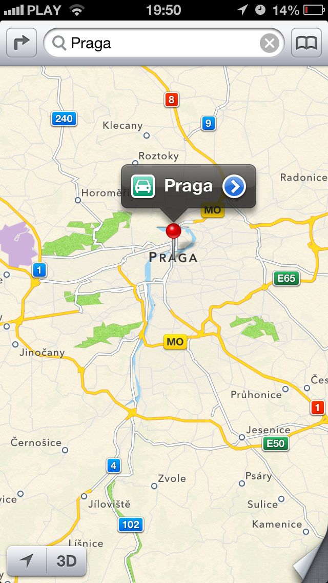 Apple Maps, Praga (fot. @paradoksy)