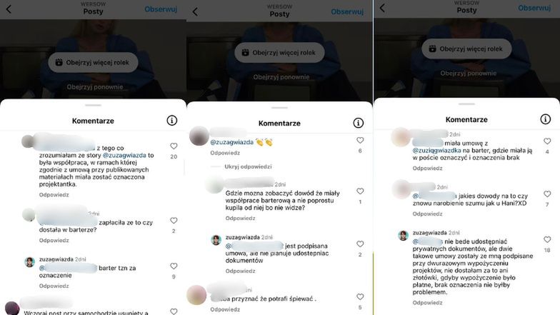 Projektantka oskarżyła Wersow o nieoznaczenie współpracy. Influencerka odpowiedziała