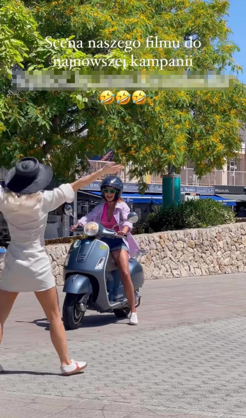 Anna Lewandowska traci kontrolę nad skuterem