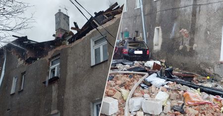 Wybuch gazu. Dach kamienicy wyleciał w powietrze
