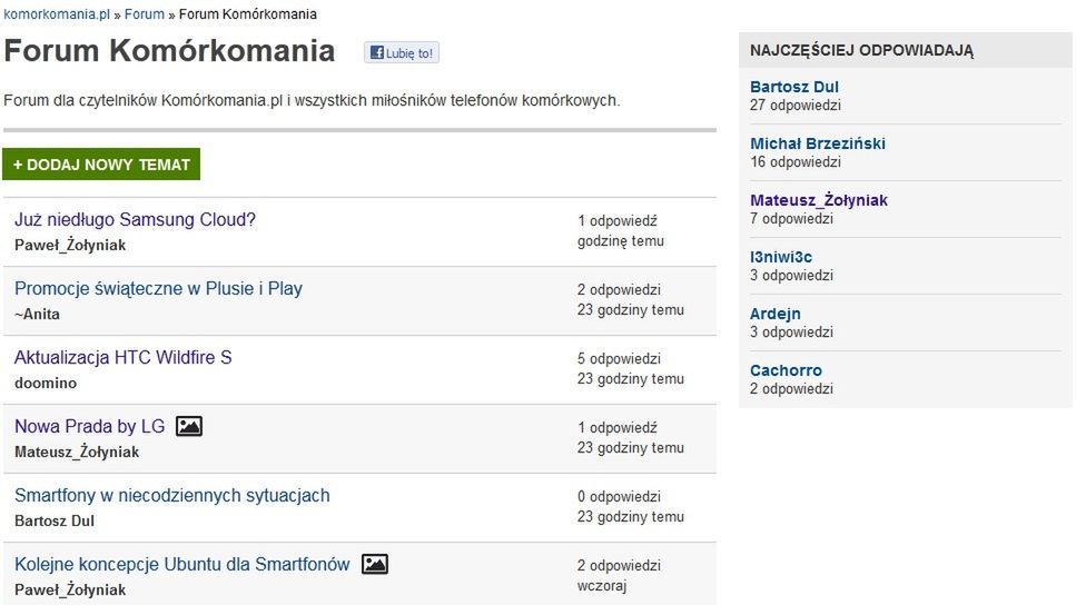 Forum.komorkomania.pl oficjalnie startuje 1