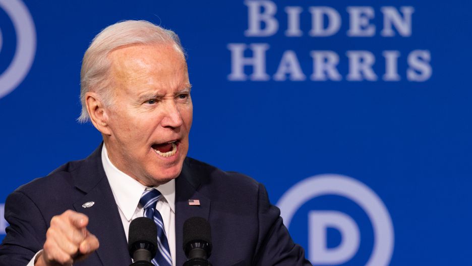 US President Joe Biden gestures as he speaks during the Democratic National Committee winter meeting in Philadelphia, US, on Friday, Feb. 3, 2023. Biden's budget director said this week she thinks Republicans and Democrats will eventually reach a budget deal and avert a breach of the debt ceiling. Photographer: Hannah Beier/Bloomberg via Getty Images