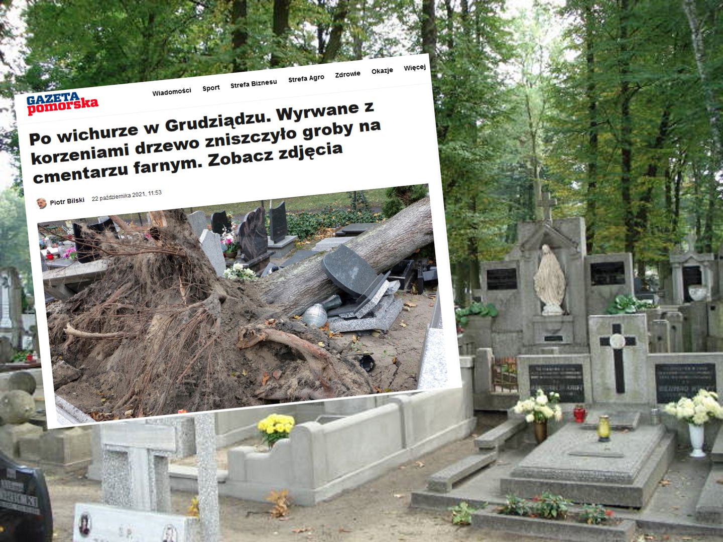 Dramatyczny widok na cmentarzu w Grudziądzu. Zdewastowane groby