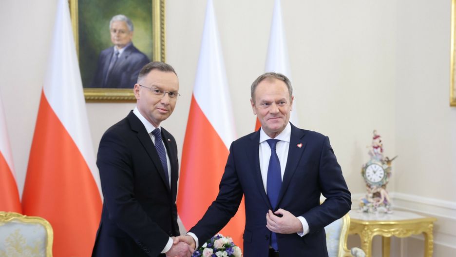 Spotkanie prezydenta Andrzeja Dudy z premierem Donaldem Tuskiem z połowy stycznia 2024 roku