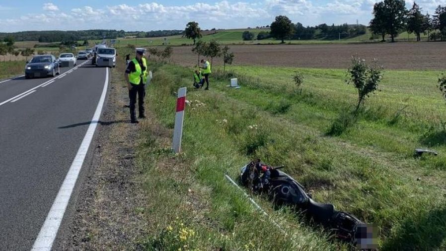 Tragiczny wypadek w Lucimiu. Zginął motocyklista.