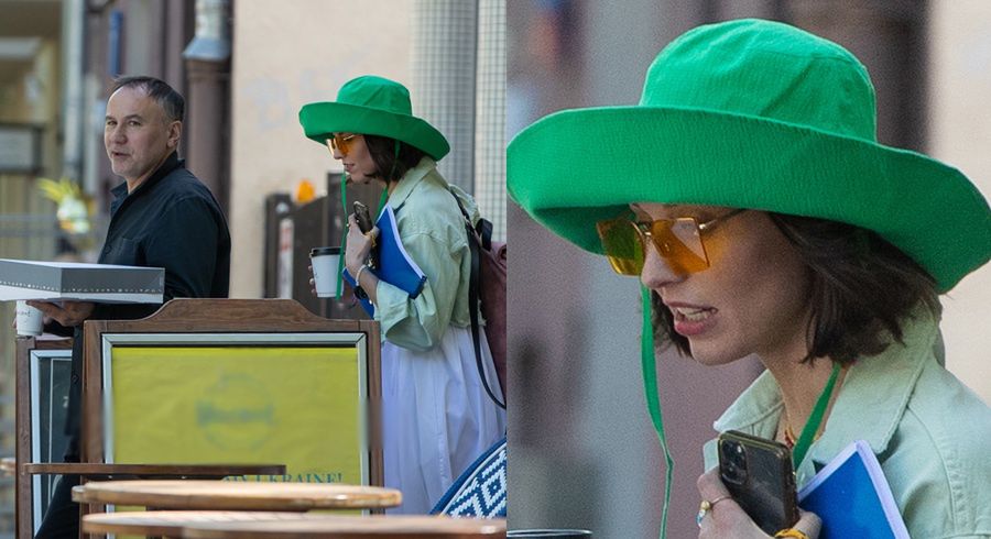 Julia Kamińska z partnerem w kawiarni 