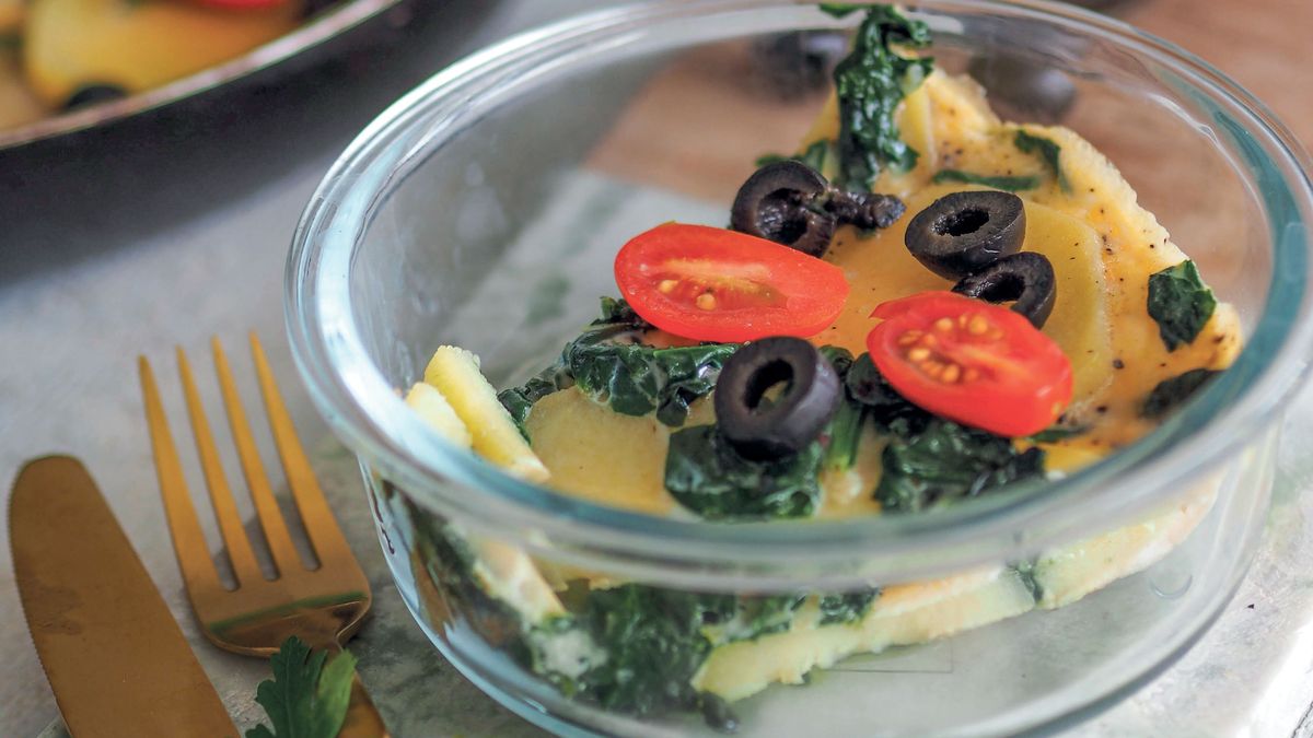 Tortilla de patatas ze szpinakiem