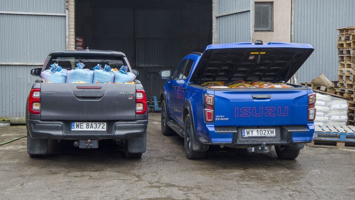 Toyota Hilux i Isuzu D-Max z ładunkiem po 600 kg