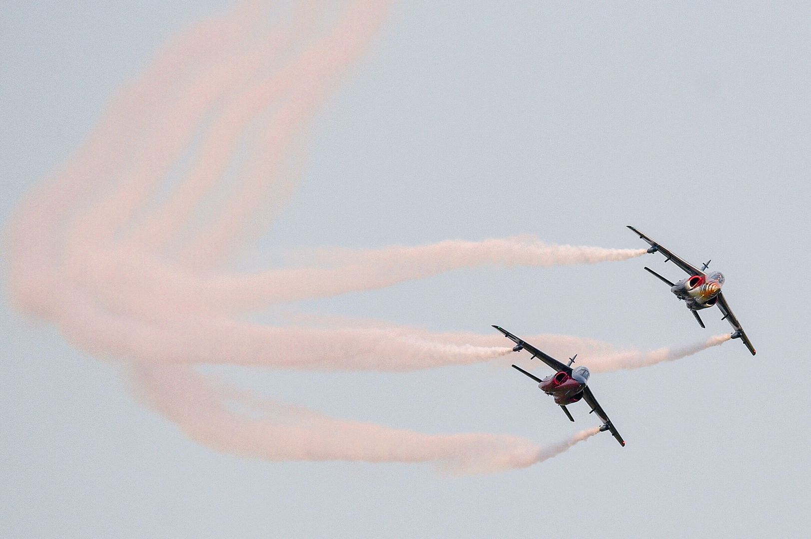 Pokaz samolotów Alpha Jet
podczas Radom Air Show.