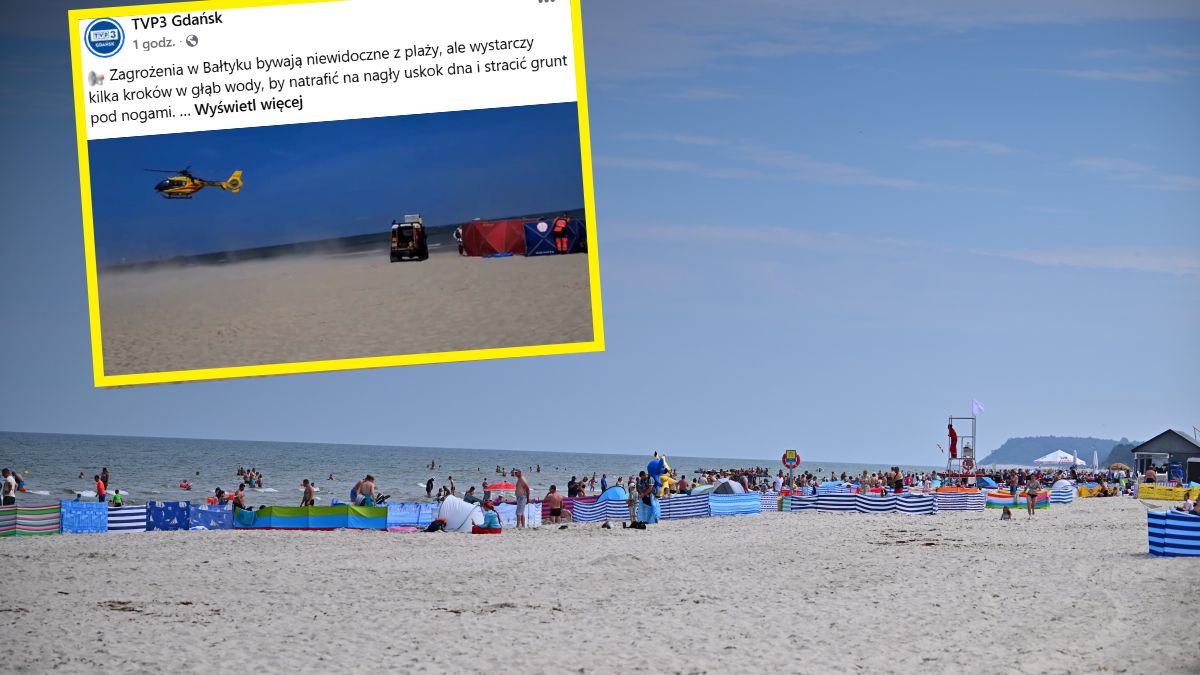 Dramatyczne sceny na plaży w Ustce. Tonęli babcia i wnuk
