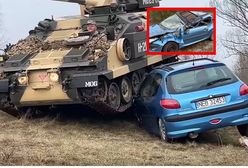 Czołg zmiażdżył samochód. Fala krytyki po filmie burmistrza
