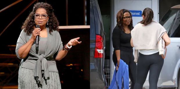 Lżejsza o kilkadziesiąt kilogramów Oprah Winfrey, która schudła dzięki medycznemu specyfikowi, opuszcza siłownię i gawędzi ze znajomą