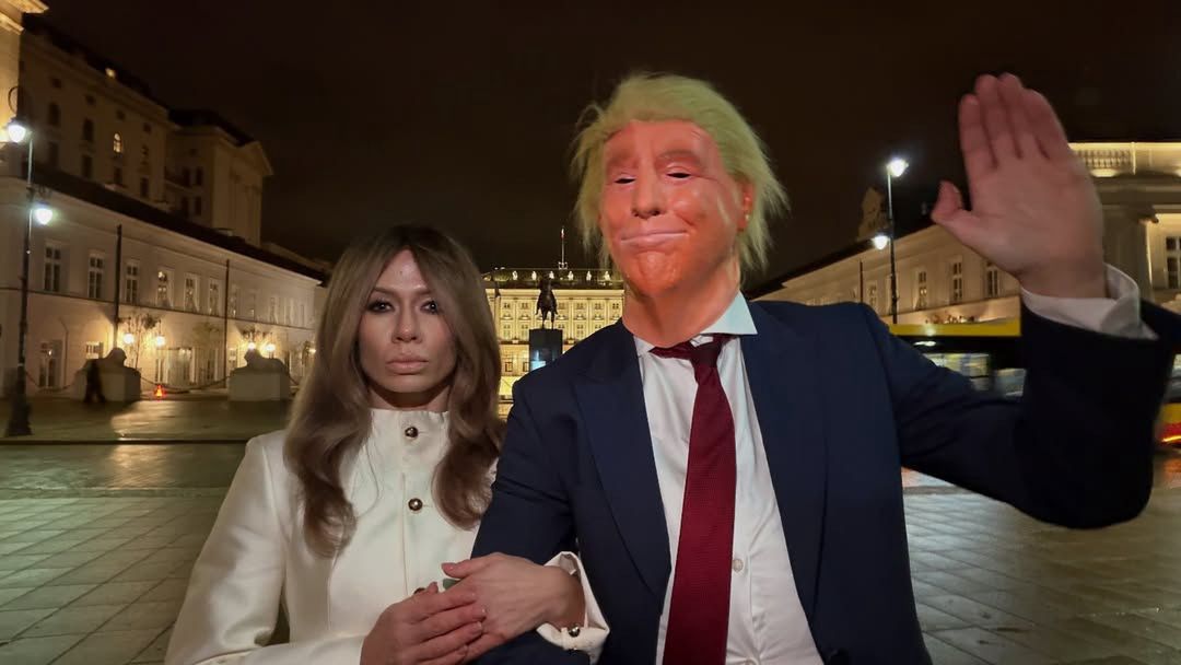 Kasia Dziurska i Mikołaj Kiełbus jako Melania i Donald Trump