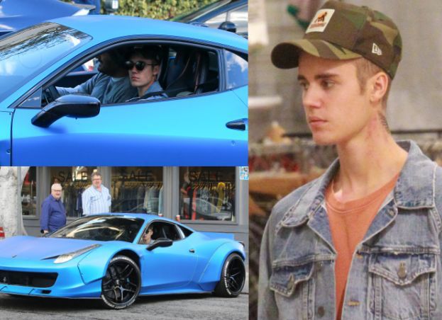 Justin Bieber i jego niebieskie Ferrari... (ZDJĘCIA)