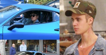 Justin Bieber i jego niebieskie Ferrari... (ZDJĘCIA)