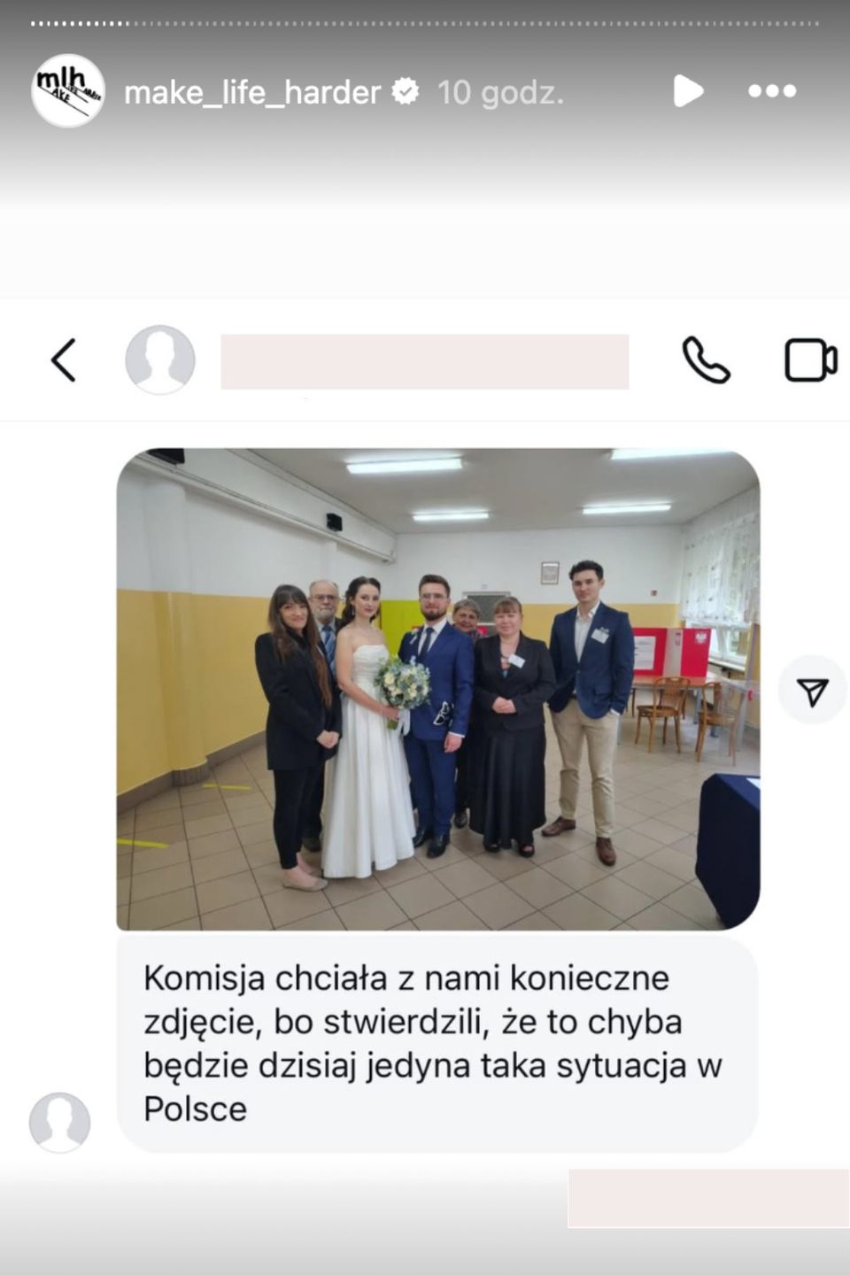 W jednym z lokali wyborczych doszło do pojawiła się para młoda
