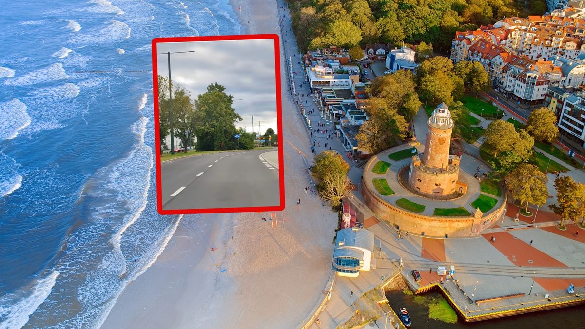 Pokazał puste ulice w Kołobrzegu.