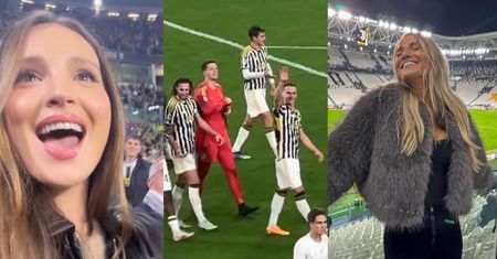 Marina Łuczenko i Agata Sieramska podnoszą na duchu Szczęsnego i Milika podczas meczu Juventusu. Dobre z nich kibicki? (ZDJĘCIA)