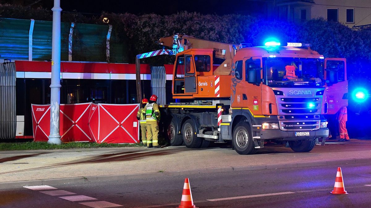Wypadek na pętli tramwajowej w Gdańsku.