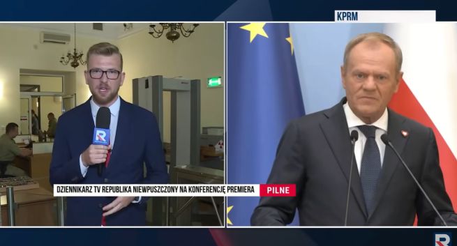 TV Republika bez wstępu na konferencje Tuska. Będzie śledztwo prokuratury